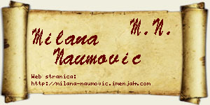 Milana Naumović vizit kartica
